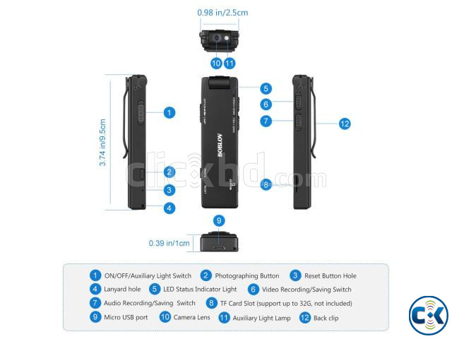 A3 Digital Magnetic Body Camera large image 2