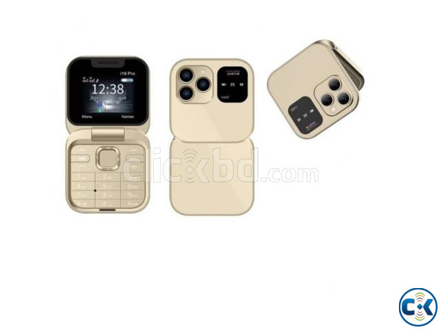 i16 Pro Flip Mobile Phone Magic Voice Gold large image 0