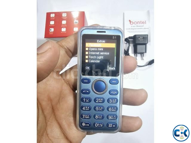 Bontel S1 Super Slim Mini Feature Phone With Cover Blue large image 1