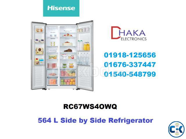 Hisense 564L RC67WS4OWQ-Silver Side by Side Refrigerator large image 1