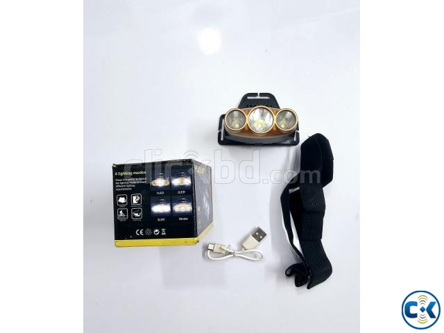 AR49 3 LED Headlamp Rechargeable Headlight large image 2