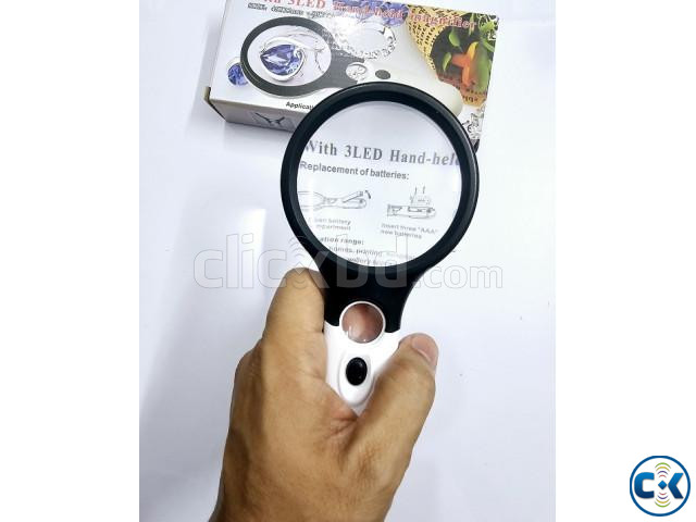 3 Led Light Magnifier Glass 45X Zoom large image 1