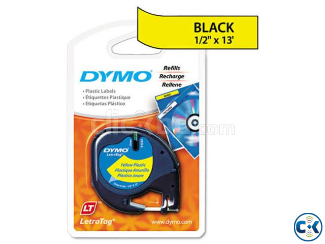 Dymo 91331 Black On Yellow Green Polyester LetraTAG Tape 0.5 large image 0