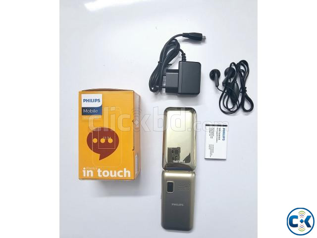 Philips E218L Folding Mobile Phone Dual Display Gold large image 2