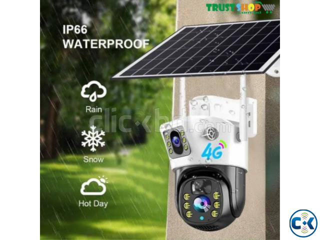 Solar Powered Dual-Lens 4G SIM Supported IP Camera large image 1
