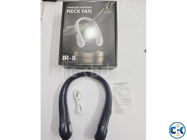 R8 Vaneless Hanging Neck Fan LED Display Blue large image 2