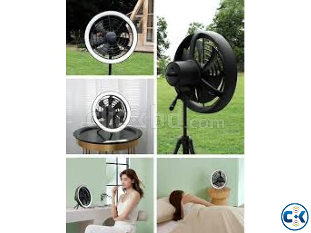 Jisulife FA17 Outdoor LED Ceiling Fan with Long Tripod Stand large image 1