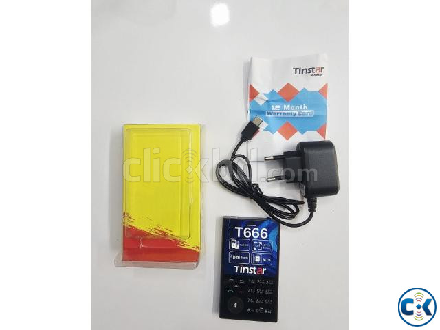 Tinstar T666 Mini Card Phone Dual Sim Black large image 1