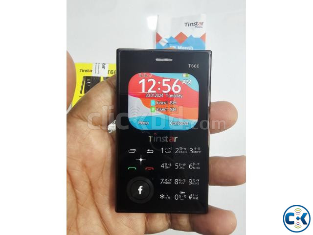 Tinstar T666 Mini Card Phone Dual Sim Black large image 3