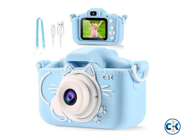 Kids Dual Video Camera With Protect Cover Blue large image 0