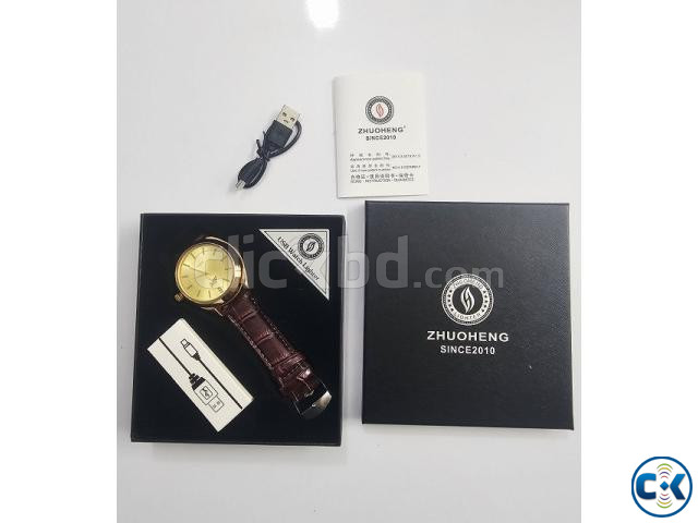 USB Lighter Watch For Man Gold large image 1