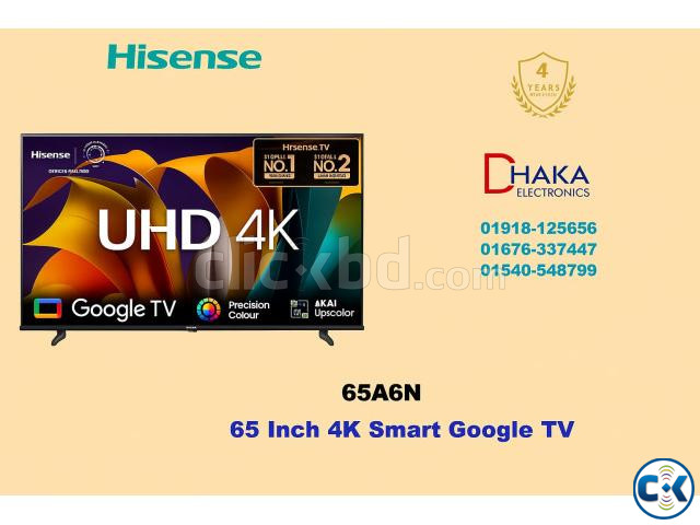 Hisense 65 inch 65A6N 4K Smart Google TV Official large image 0