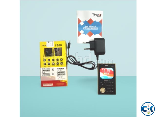 Tinstar T666 Dual sim supported Card phone Golden color large image 3