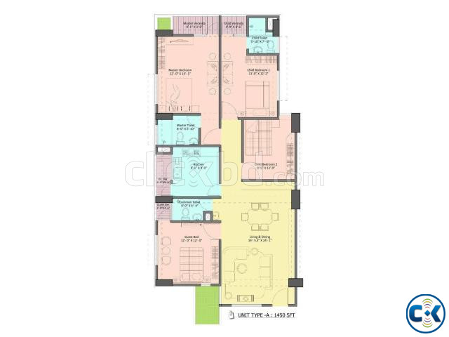 4 bed 1850 Sft Apartment Rampura large image 0