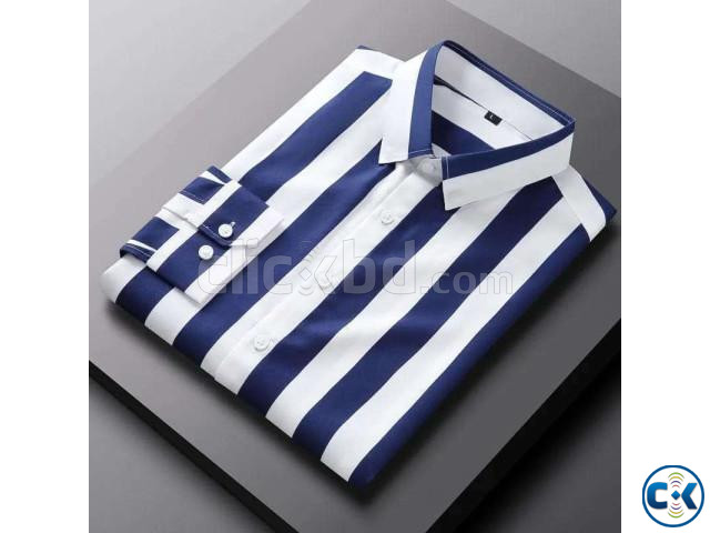 Men s Long Sleeve Stripe Print Shirt large image 0