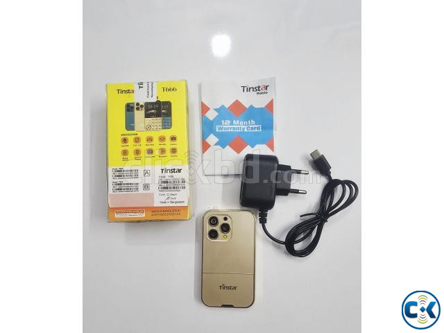 Tinstar T666 Mini Button Card Phone Gold large image 1