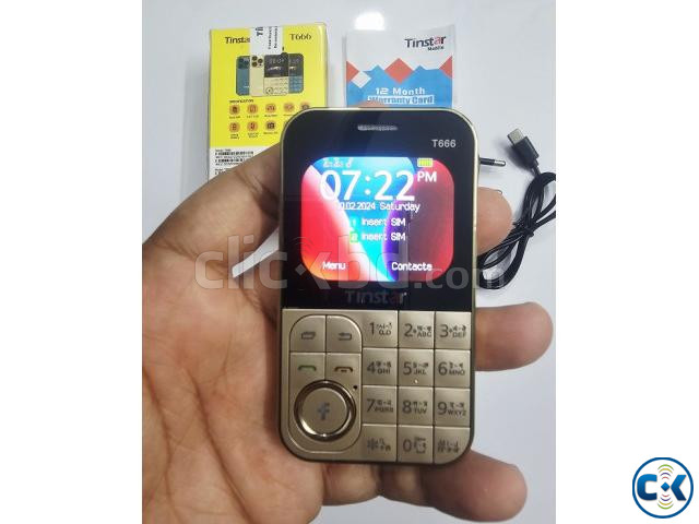 Tinstar T666 Mini Button Card Phone Gold large image 4