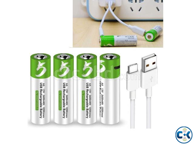 Lithium AA Batteries Rechargeable 2600mAh Battery 4Pcs large image 3