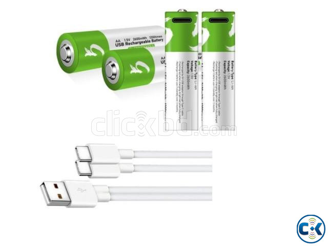 Lithium AA Batteries Rechargeable 2600mAh Battery 4Pcs large image 4
