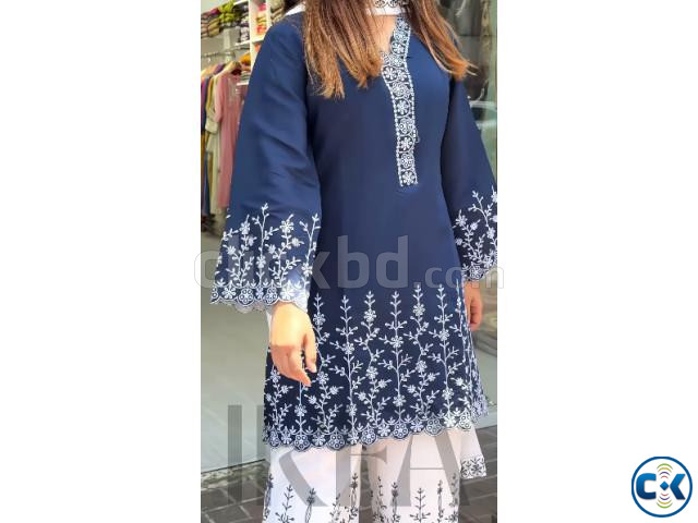 Soft Cotton Embroidery Three Piece large image 2