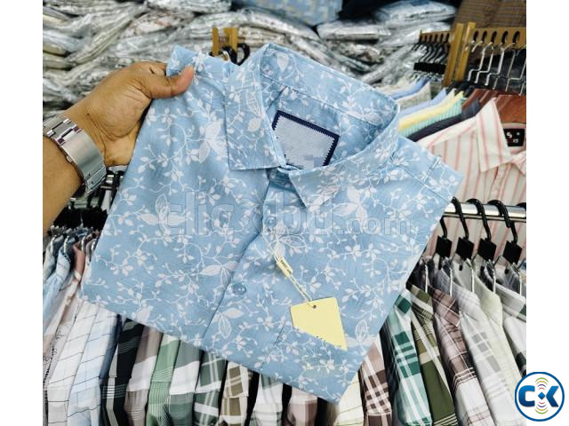 Pure Cotton Half Sleeve Print Shirt large image 1