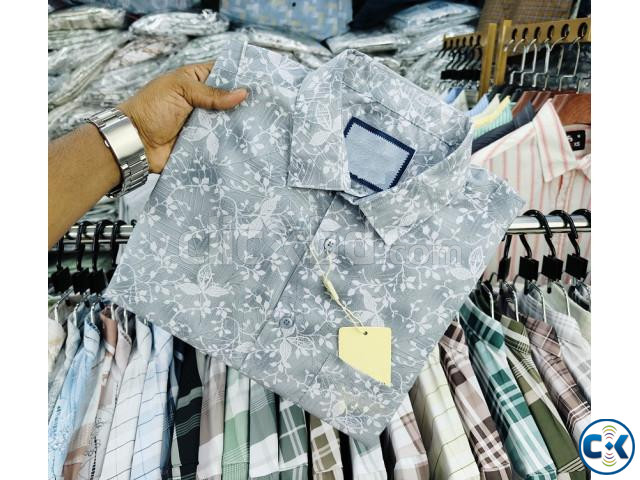 Pure Cotton Half Sleeve Print Shirt large image 3