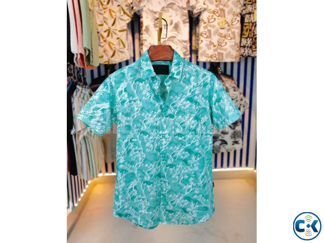Pure Cotton Half Sleeve Print Shirt large image 1