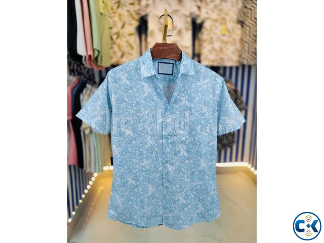 Pure Cotton Half Sleeve Print Shirt large image 2