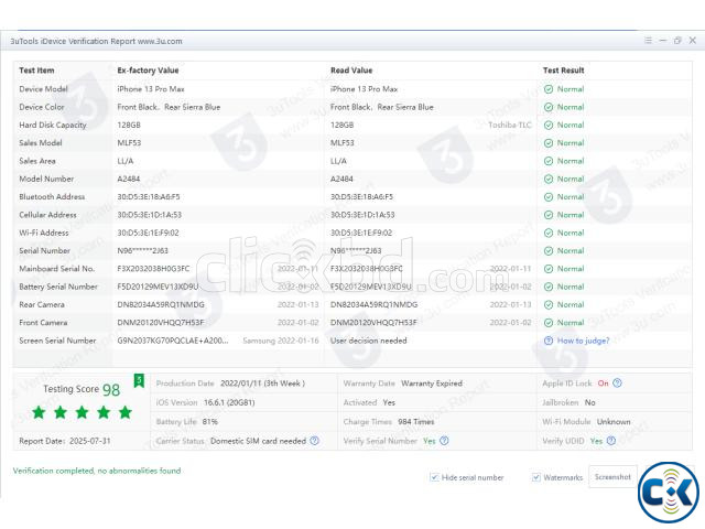 iPhone 13 Pro Max 128GB USA Variant বিক্রি হবে large image 1