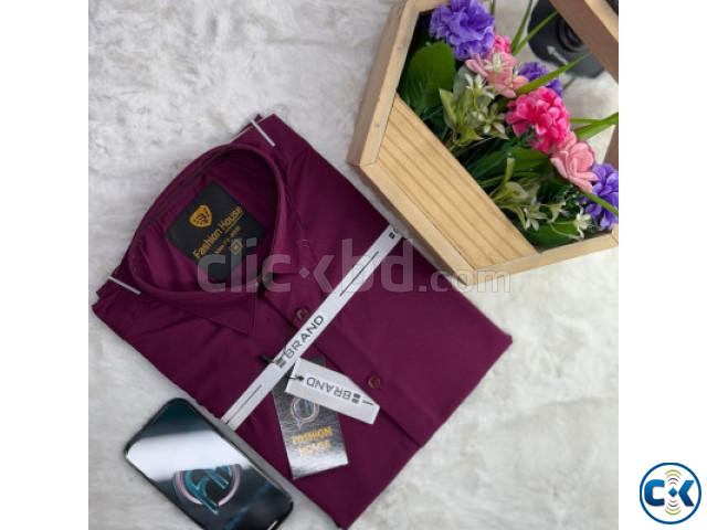 Solid China Maicro Fabrics Shirt For Men s Merron  large image 1