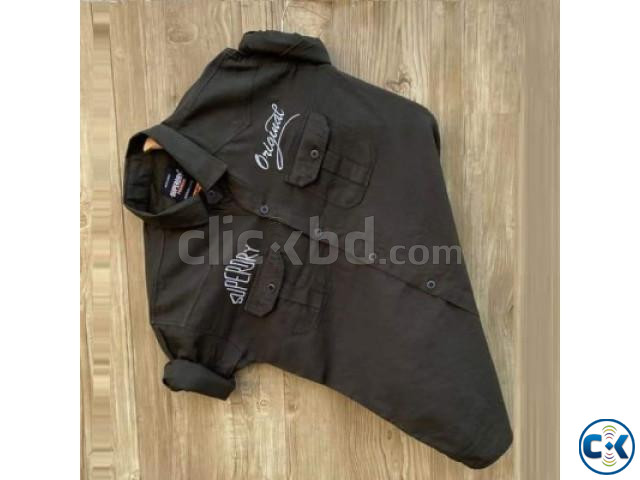 men s colid colour cotton shirt green  large image 3