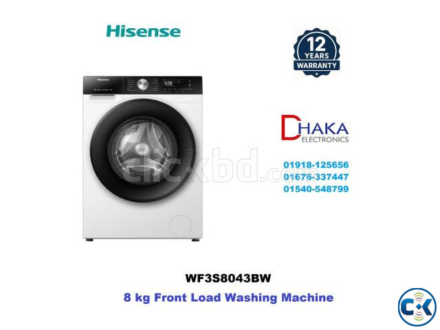 Hisense WF3S8043BW Front Load Washing Machine 8 KG large image 1