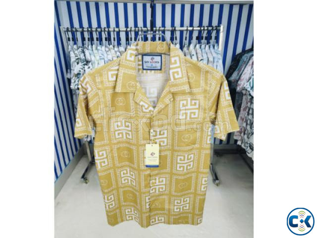 Pure Cotton Half Sleeve Print Shirt for Men s large image 4