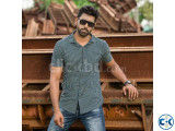Half Sleeve Stretch Casual Shirt Maroon 