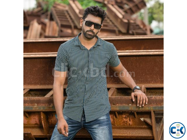 Half Sleeve Stretch Casual Shirt Maroon  large image 0