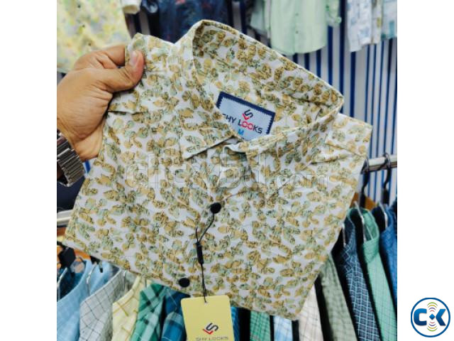 Pure Cotton full Sleeve Print Shirt for Men s large image 1