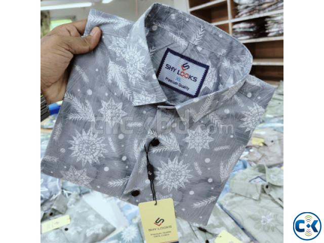 Pure Cotton full Sleeve Print Shirt for Men s large image 2