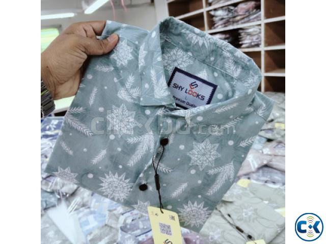 Pure Cotton full Sleeve Print Shirt for Men s large image 4
