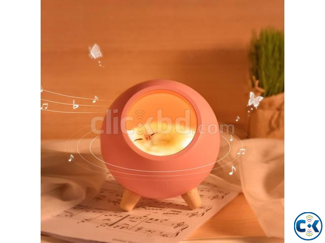 Cute Cat Pet House Night Light with Bluetooth Speaker large image 1