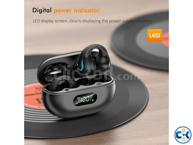 Clip On Bone Conduction ANC Gaming Earbuds with LED Display large image 1