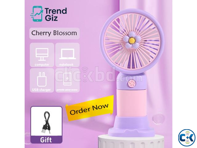 Mini Flower Handheld Fan large image 0
