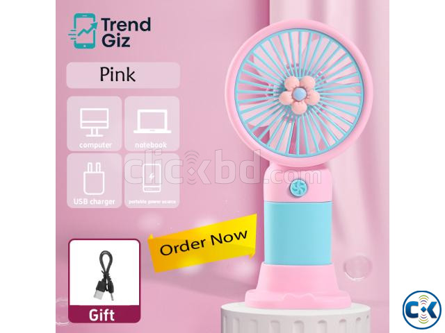 Mini Flower Handheld Fan large image 2