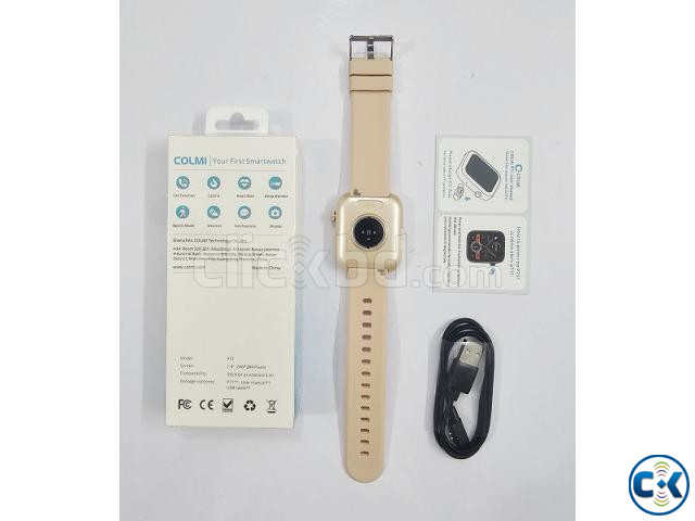 Colmi P71 Blue Calling Smartwatch Gold large image 1