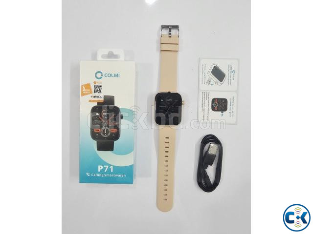 Colmi P71 Blue Calling Smartwatch Gold large image 3