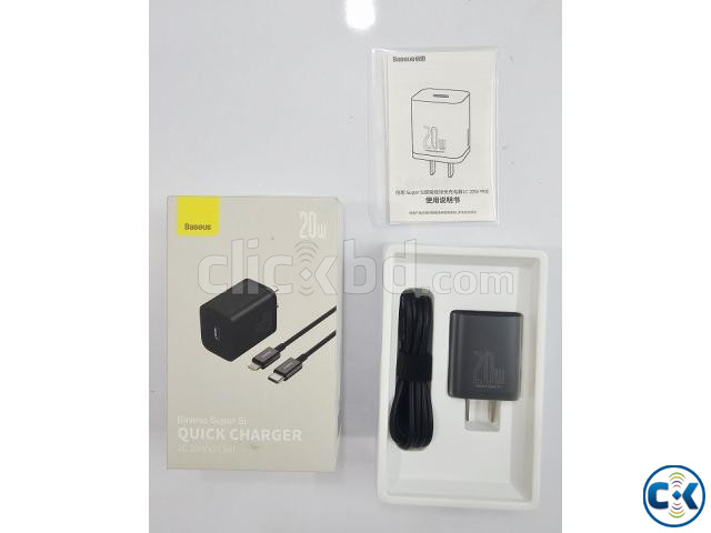 Baseus Super Si Quick Charger 20W Adapter With ip Cable large image 1