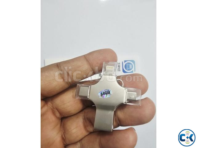 4 in 1 Flash Drive OTG Pen Drive 64GB Metal Body large image 3