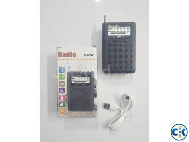 R69BT Bluetooth FM Radio 2 Band USB TF MP3 Music large image 2
