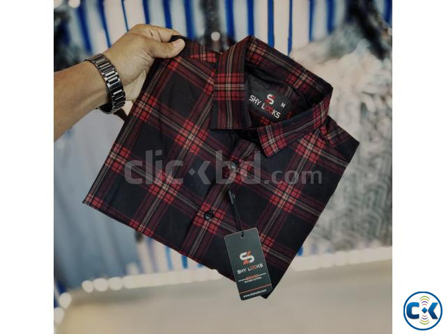 Shy Looks Pure Cotton Full Sleeve Check Shirt for Men s large image 1