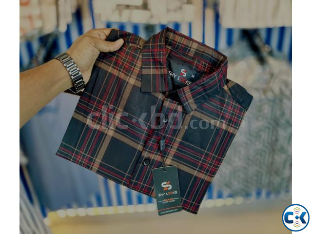 Shy Looks Pure Cotton Full Sleeve Check Shirt for Men s large image 2