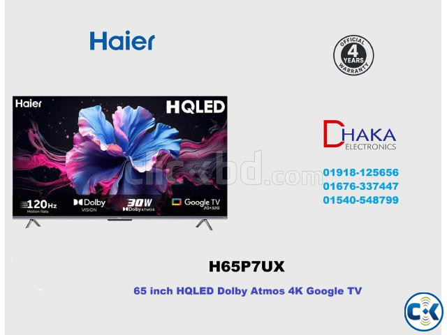 Haier 65 inch H65P7UX HQLED 4K Google TV Official large image 1